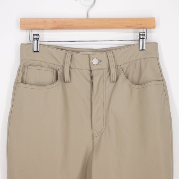 MADEWELL The Perfect Vintage Straight Jean Faux Leather Pumice Beige Size 27 - Picture 4 of 11